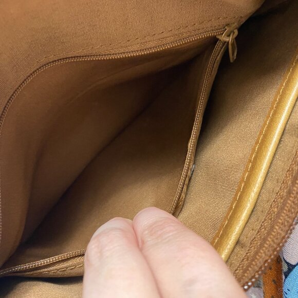 Vintage 90s Croft & Barrow Tan Brown Faux Leather Shoulder Bag Purse - Picture 7 of 12